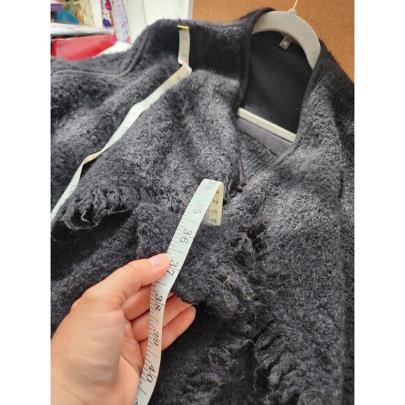 VINCE. Black Merino Wool Mohair Chunky Nubby Cardigan Sweater Coat Oversized XS - Picture 6 of 12